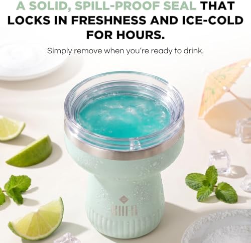 Double Wall Insulated Margarita Tumbler, Cocktail Cup - Sea Glass