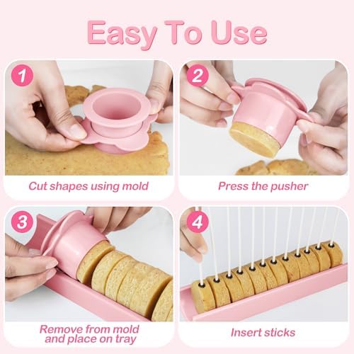 Round Cake Pop Mold Set with 50PCS Sticks Bags Ties,1.75 Inch Cake Pop