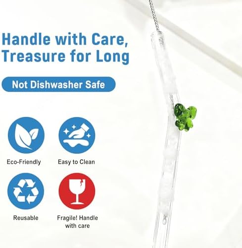 Multicolor Butterfly Glass Straws with Charms, 9 Inch Bent for