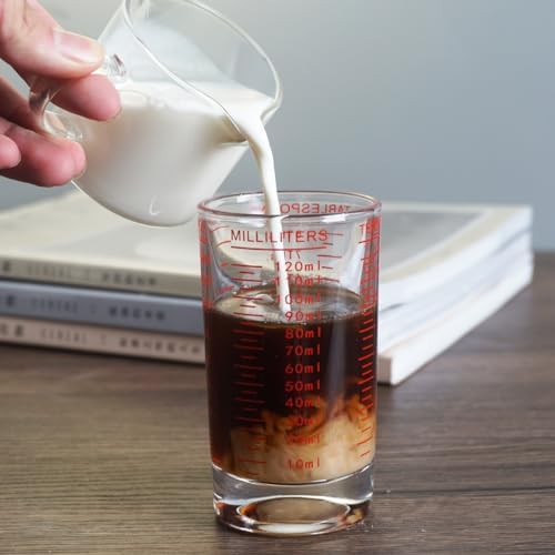 BCnmviku Measuring Cup Shot Glass 4 Ounce/120ML Liquid Heavy High