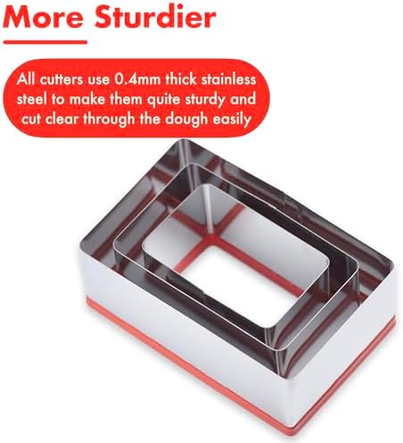 Rectangle Cookie Cutter Set, 3 Pcs, 3" 4" 5"