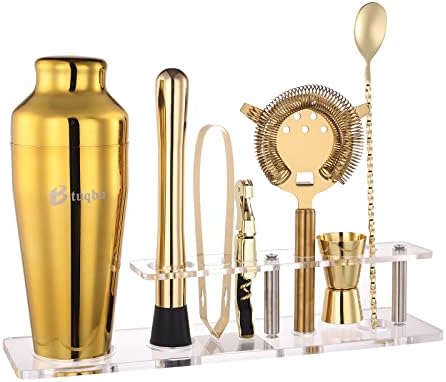 Cocktail Shaker Set with Arcylic Stand, Mixology Bartender Kit for