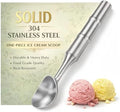 Stainless Steel Ice Cream Scoop, Heavy Duty Scooper, Silver