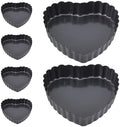 BESPORTBLE Mini Tart Pans Bakeware 6pcs Heart Shaped Nonstick Carbon