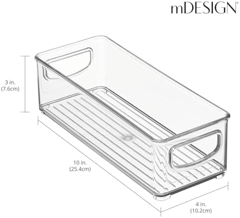 mDesign Small Stackable Pantry Storage Bins, 6 Pack