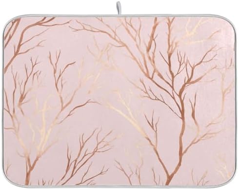 OTVEE Bare Branch Art Dish Drying Mat for Kitchen Counter Absorbent