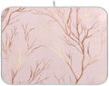OTVEE Bare Branch Art Dish Drying Mat for Kitchen Counter Absorbent