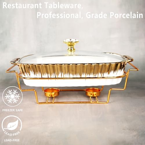 Ceramic 14-Inch 1.6-Quart Casserole Baking Pan with Glass Lid