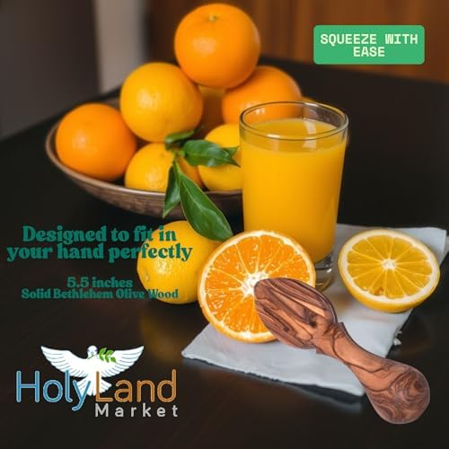 Holy Land Market 5.5 in Olive Wood Lemon Juicer