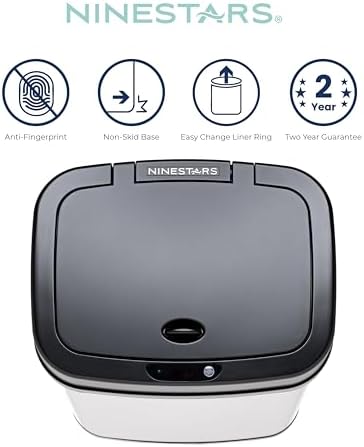 Ninestars Automatic Trash Can, 3 Gallon, Black