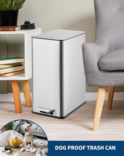 Garvee 4 Gal Stainless Steel Step-On Trash Can