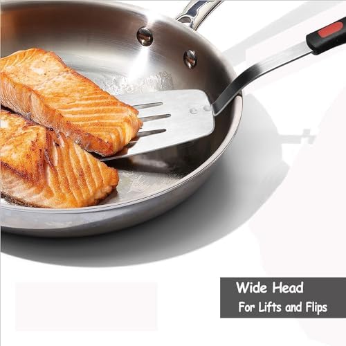Stainless Steel Spatula, Slotted Metal Turner for Kitchen