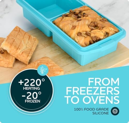 2 Cup Silicone Freezer Tray With Lid - Soup Freezer Container molds