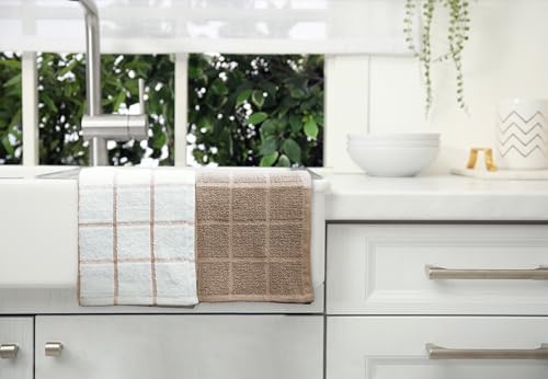 100% Cotton Terry Dish Cloth & Dish Towel, 6 Pack, Super Soft and