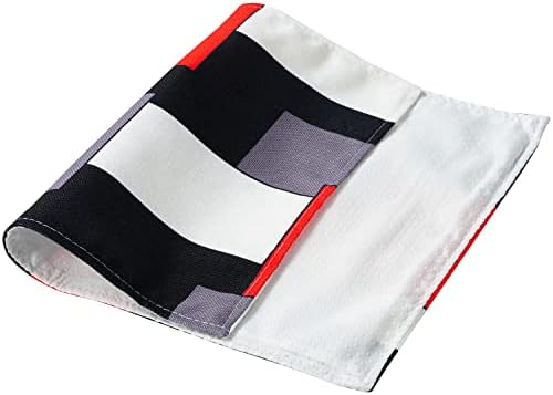 Red Grey Black White Placemats Set of 4,Geometric Square Table Place