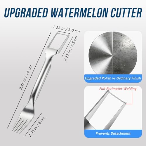 Watermelon Cutter Slicer, 2-in-1 Stainless Steel Fruit Fork