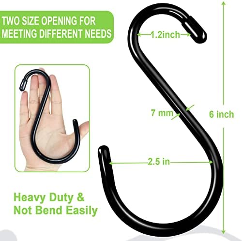 DINGEE 6 Inch S Hooks, 6 Pack