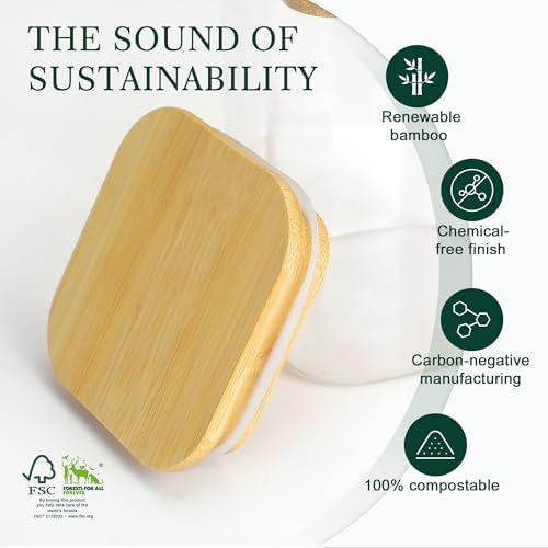 LIBWYS 12-Pack Square Glass Storage Jars with Bamboo Lids