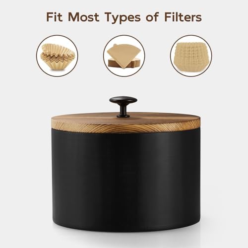 Wood Coffee Filter Holder, Black