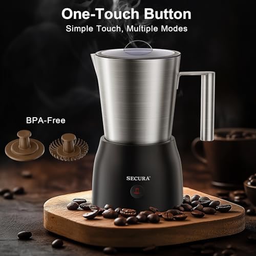 Secura 17oz Stainless Steel Milk Frother