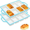 Vinino 2 Pack 8-Cavity Mini Silicone Loaf Pans with Metal-Reinforced