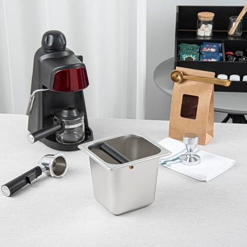 Restaurantware Espresso Knock Box - 1 Case - 6" Inch Deep Stainless