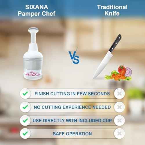Раｍᴘеᴦеԁ СҺеf Manual Food Chopper – Hand Vegetable Chopper, Onion Chopper, Garlic Chopper, Nuts Chopper, Food Dicer Mincer – Handheld Kitchen Tool for Salad Fruits Nuts, Dishwasher Safe, White