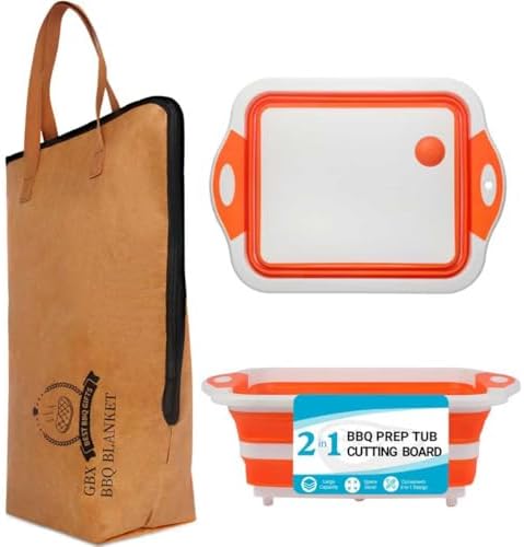 Collapsible BBQ Prep Tub & BBQ Resting Bag - Multi-Function Foldable