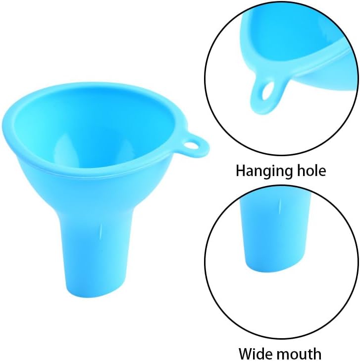 6 Pcs Silicone Funnels for Kitchen, Multi-Color Flexible Filling Small