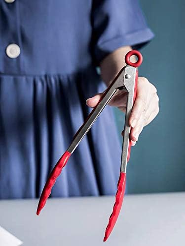 HINMAY Silicone Cooking Tongs 9-Inch Serving Tongs - Image 5