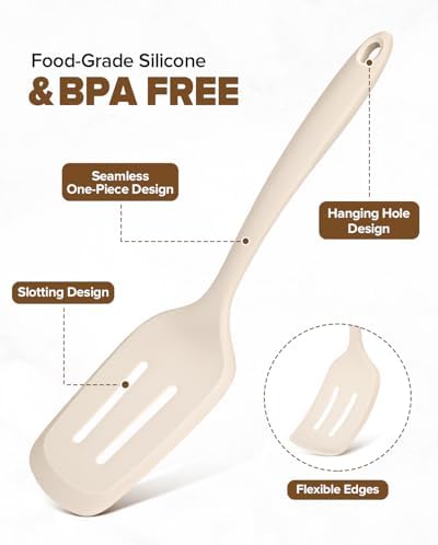 Small Silicone Spatula Turner Set, Non Toxic Kitchen Utensils, 6Pcs