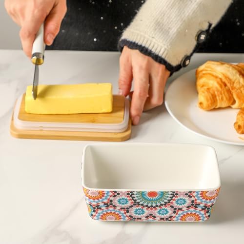 Butter Dish with Lid, Large Butter Dish for Countertop, Ceramic Butter