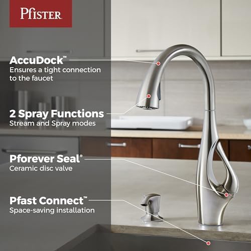 Pfister Indira Pull-Down Kitchen Faucet, Stainless Steel