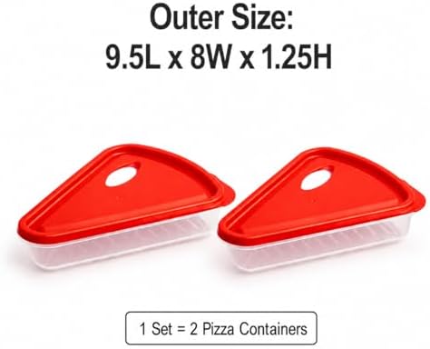Pizza Storage Container 2-Pack, Stackable Pizza Saver for Leftovers