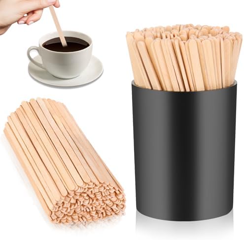 200 PCS Coffee Stirrer and Holder Set Wooden Coffee Stir Sticks