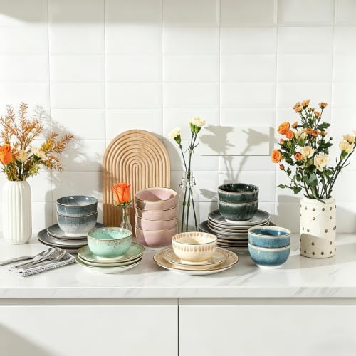 Sweejar Dinnerware Sets Service for 4,12 pcs Porcelain Plates and
