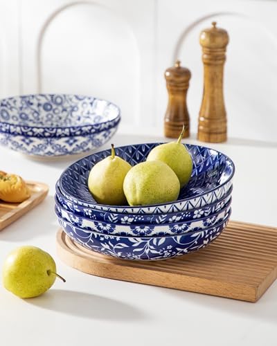 vancasso SELENE 50 oz Large Pasta Bowls Set of 6, Porcelain Serving
