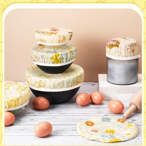 6 Pcs Reusable Beeswax Bowl Covers for Bread Proofing