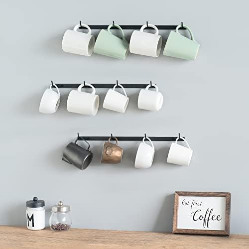 Dahey Mug Rack Wall Mounted Metal Coffee Cup Holder with 12 Hooks