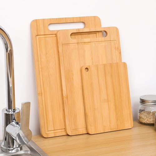 Bamboo Cutting Board Non-Toxic Durable Wooden Cutting Boards for