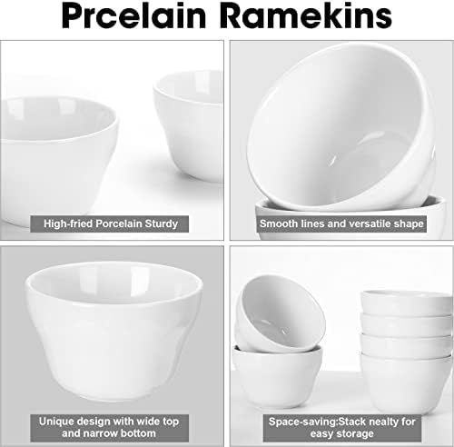 Patelai 12 Pcs 8 oz Porcelain Soup Cups Small White Dessert Bowls
