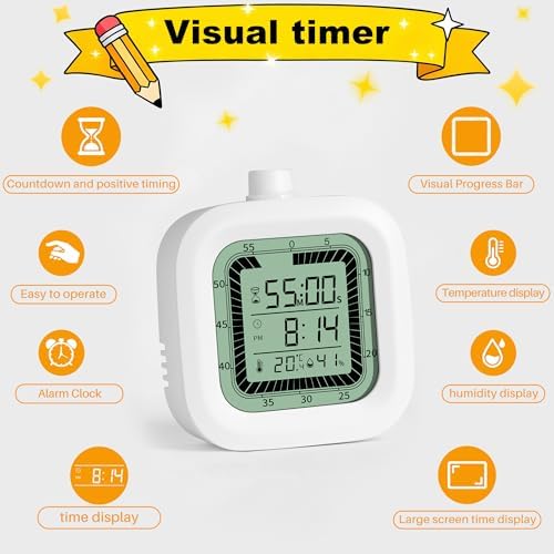 4 in 1 Visual Digital Timer, Pink