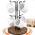 360° Rotating Coffee Mug Holder, 6-Hook Mug Tree for Large Cups
