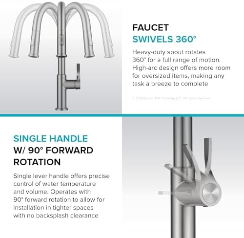 KRAUS Spot Free Brushed Brass Pull Down Kitchen Faucet KPF-2840SFBB
