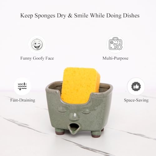 Ceramic Kitchen Sponge Holder with Drain