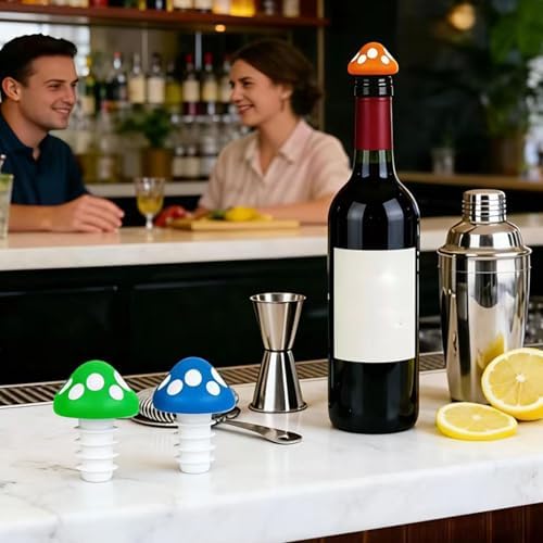 HoMaNa 6 Pack Silicone Wine Stoppers, Easy Pull Reusable Bottle Sealer
