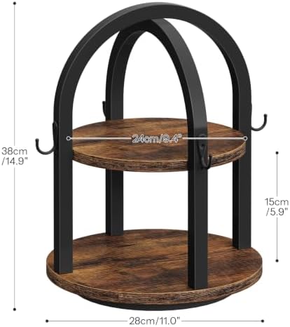 HOOBRO Rotating Coffee Mug Holder, 2‐Tier Coffee Cup Holder with 4