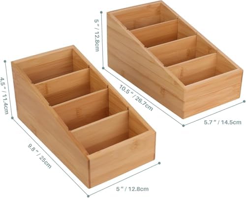 HTB 4-Section Snack Organizer with Removable Dividers for Kitchen