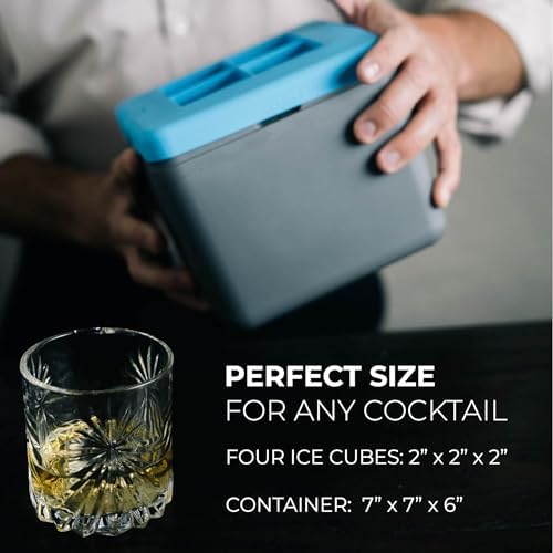 True Cubes Crystal Clear Ice Cube Maker, 4 Large 2"x2"x2" Ice Cubes