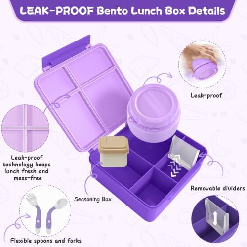 Aimsnk Lunch Box Kids with Thermo Insulated Lunch Bag for School
